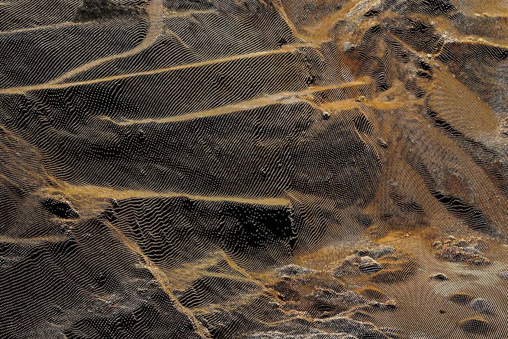 Nube de puntos de un frente de explotación generada con fotos de dron